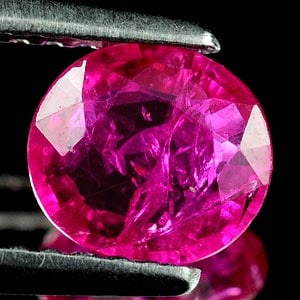 Natural Unheated Purplish Pink Ruby 0.77 Ct. Oval Shape 6.2 x 5.7 Mm. Gemstone From Tanzania (1 of 3)