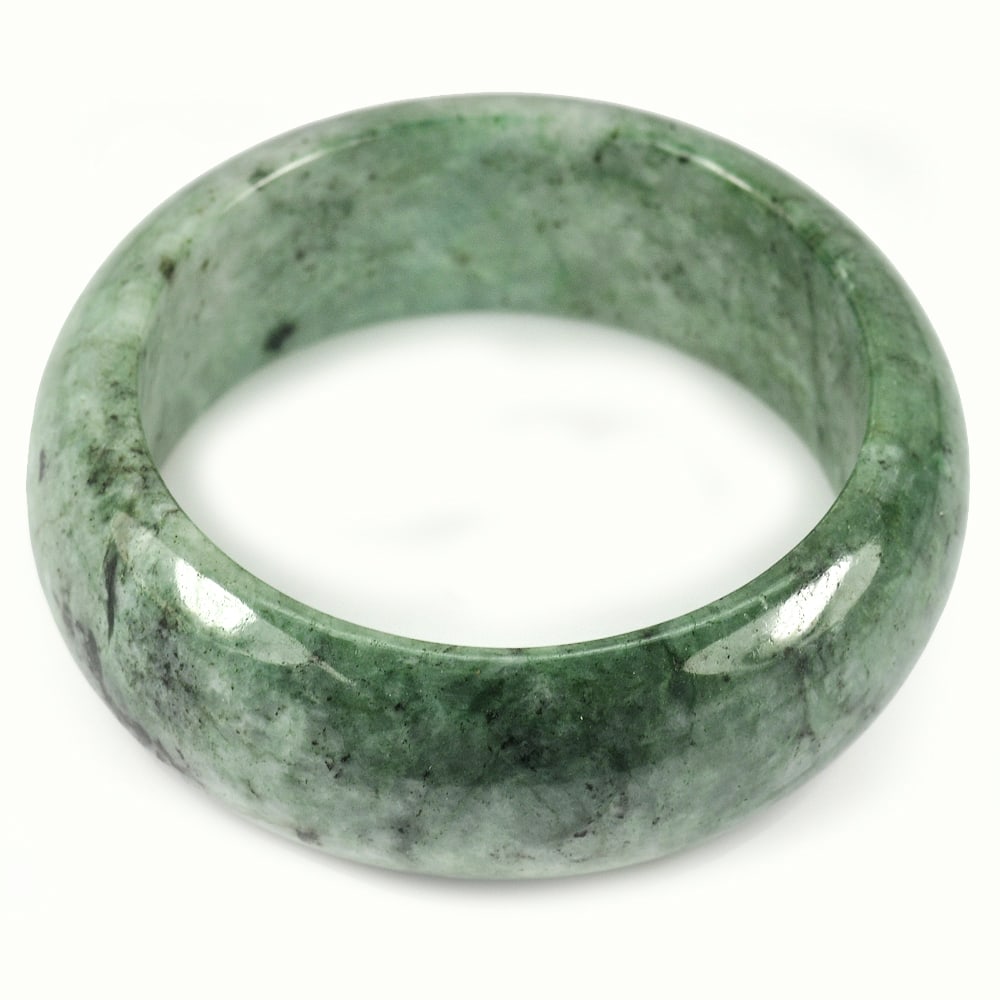 Green White Jade Bangle Size 80 x 63 x 25 Mm. 725 Ct. Natural Gemstone Unheated (1 of 3)