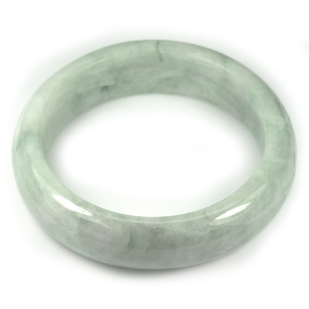 Green Color Jade Bangle Size 78 x 60 x 17 Mm. 426.89 Ct. Natural Gemstone Unheated (1 of 3)