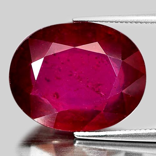 Certified Natural Purplish Red Ruby 14.27 Ct. Oval Shape 13.05 x 16.27 Mm. Gemstone (1 of 4)