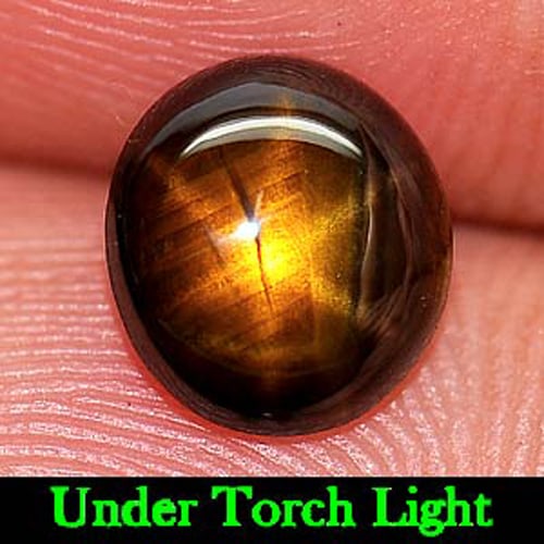 Certified Natural Golden Star Sapphire 2.05 Ct. Oval Cabochon Shape 6.80 x 7.61 Mm Gemstones From (1 of 4)