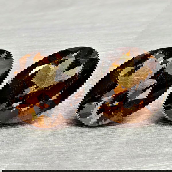 Natural Smokey Quartz 1.29 Ct. 2 Pcs Round Shape 5.8 Mm Gemstones From Brazil (1 of 3)