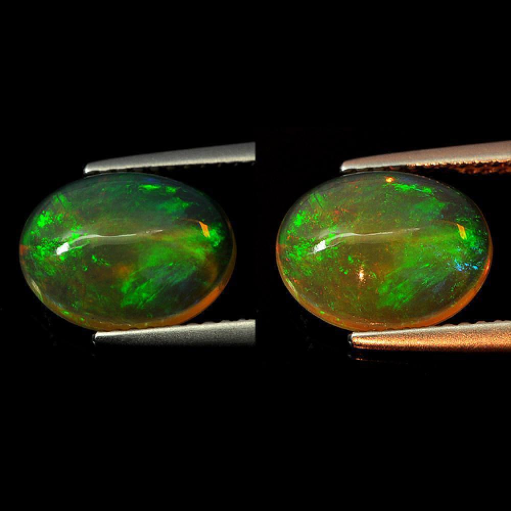 Natural Multi Color Opal 1.91 Ct. Oval Cabochon Shape 11 x 8.9 Mm. Gemstone Unheated From Ethiopia (1 of 3)