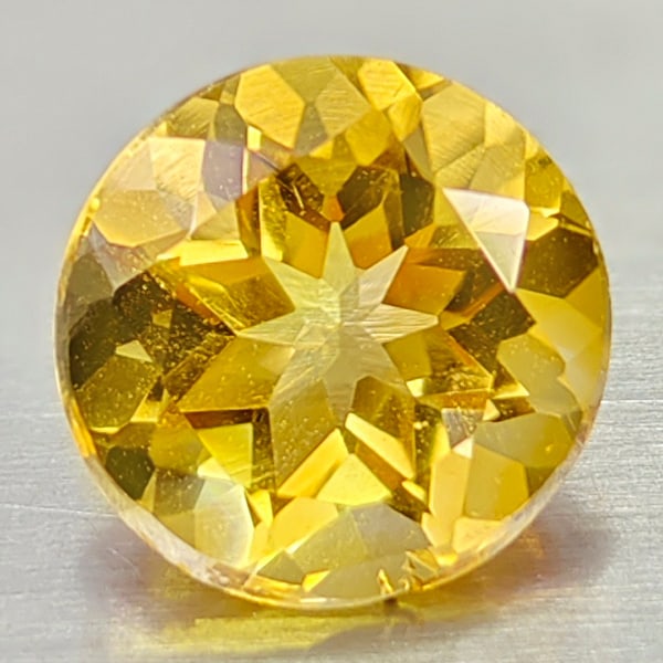 Natural Yellow Citrine 2.45 Ct. Round Shape 9 Mm Gemstone From Brazil: Product ID: 801815017 Product Name: Natural Citrine Weight: 2.45 CT. Size: 9 x 9 x 5.8 MM. Shape: Round Color: Yellow Clarity:VSI Luster: Good Gems Origin: Brazil Treatment: Unheated Crystal Structure