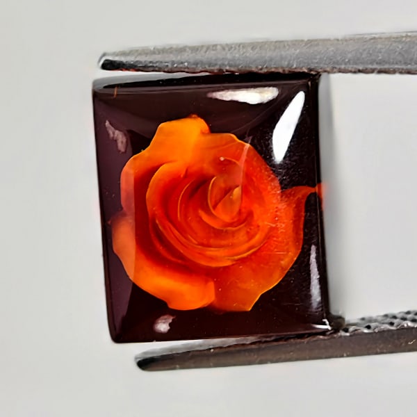 Natural Brown Yellow Amber 1.47 Ct.Flower Carving In Baguette Shape 10 x 8.8 Mm Gemstone From: Product ID: 819090985 Product Name: Natural Amber Weight: 1.47 CT. Size: 10 x 8.8 x 4.9 MM. Shape: Baguette Color: Brown Yellow Clarity:Semi - Transparent Luster: Good Gems Origin: Poland Treatment: U