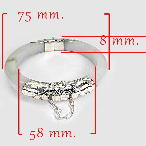 Natural Multi Color Jade Bangle 262.40 Ct. Diameter 58 Mm. With Silver Jewelry (1 of 3)
