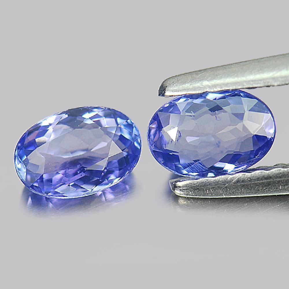 Natural Violetish Blue Tanzanite 1.08 Ct. 2 Pcs Oval Shape 6.1 x 4.2 Mm. Gemstones From Tanzania: Product ID: 807003812 Product Name: Natural Tanzanite Weight: 1.08 CT. Size: 6.1 x 4.2 x 2.6 MM. Shape: Oval Color: Blue Clarity:VVS Luster: Very Good Gems Origin: Tanzania Treatment: Heated Crystal S