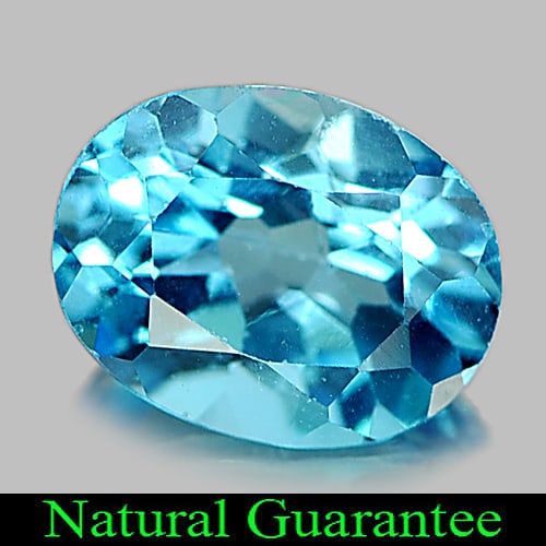 Natural Swiss Blue Topaz 2.33 Ct. Oval Shape 9 x 7 Mm Gemstone From Brazil: Product ID: 807161594 Product Name: Natural Blue Topaz Weight: 2.33 CT. Size: 9 x 7 x 5 MM. Shape: Oval Color: Swiss Blue Clarity:VSI Luster: Good Gems Origin: Brazil Treatment: Treated Crystal Struct