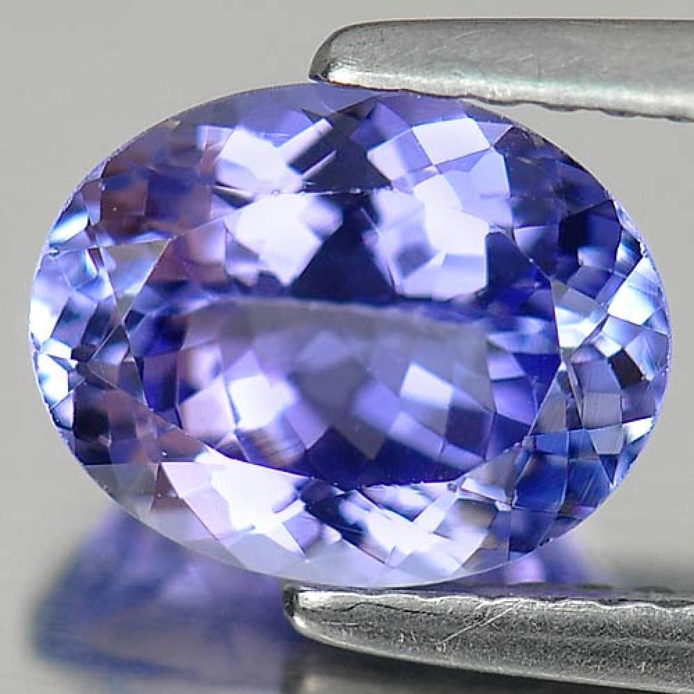 Natural Violetish Blue Tanzanite 2.00 Ct. VVS Oval Shape 9 x 7.1 Mm. Gemstone From Tanzania (1 of 3)
