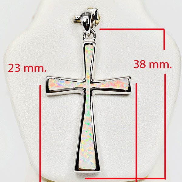 5.50 Grams Real 925 Sterling Silver Multi Color White Created Opal Pendant (1 of 3)