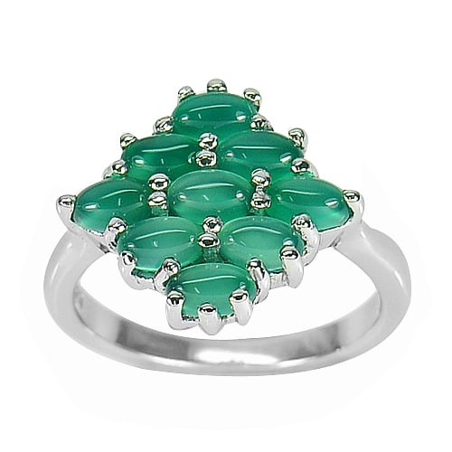 Natural Green Aventurine 925 Sterling Silver Ring Jewelry 4.04 G. Size 7 (1 of 3)