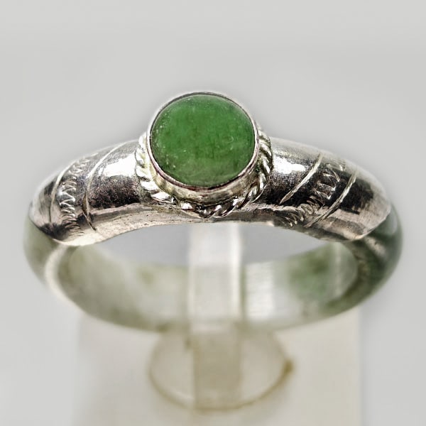 Natural Genuine Burmese Jade 15.81 Ct. Ring Diameter With Silver Jade Size 7: Product ID: 819815873 Product Name: Natural Gemstones Weight: 15.81 CT. Size: 28 x 17 MM. Shape: Round Cabochon Color: Party Color Green Clarity:Opaque Luster: Good Gems Origin: Burma Treatment: Unhea