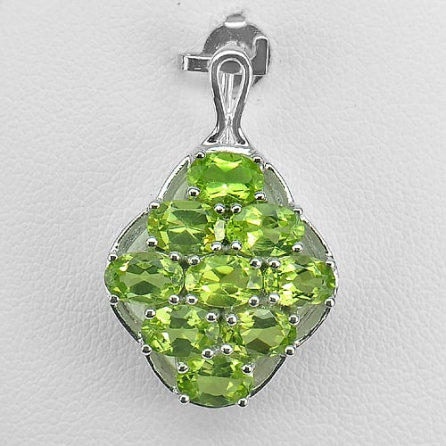 Natural Green Peridot  925 Sterling Silver Pendant Jewelry 3.34 Grams (1 of 3)