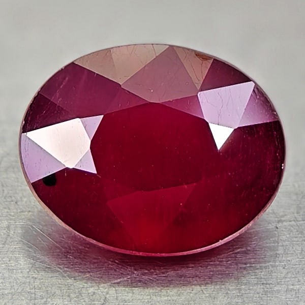 Natural Red Ruby 3.83 Ct. Oval Shape 9.9 x 7.9 Mm Gemstone From Madagascar (1 of 3)