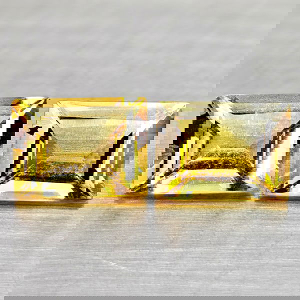 Natural Yellow Citrine 2.73 Ct. 2 Pcs Clean Baguette Shape 8.1 x 6  Mm Gemstones From Brazil (1 of 3)