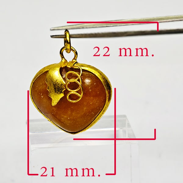 Natural Multi-Color Jade 31.52 Ct. Heart Nickel Pendant 22 x 21 Mm. Gemstone From Thailand (1 of 3)