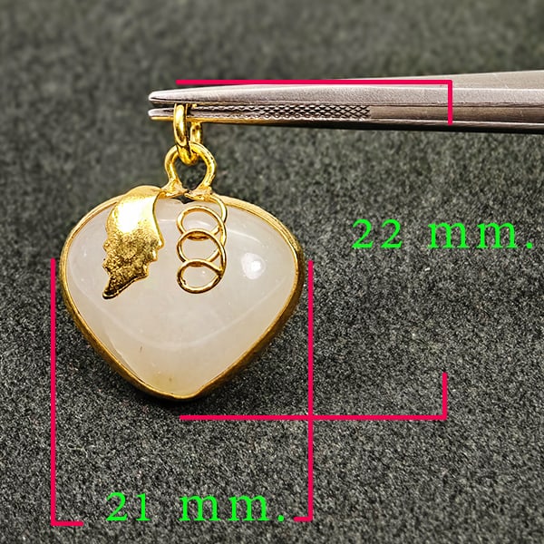 Multi-Color Natural Jade 33.30 Ct. Heart Nickel Pendant 22 x 21 Mm. Gemstone From Thailand (1 of 3)