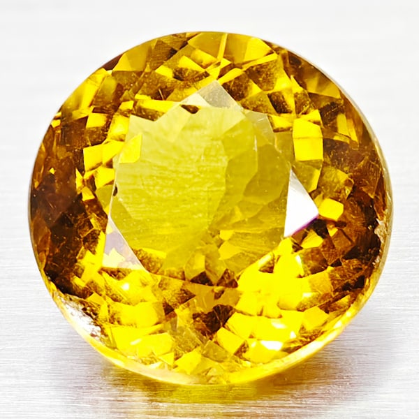 Natural Yellow Citrine 3.99 Ct. Round Shape 10.2 Mm Gemstone From Brazil: Product ID: 801815129 Product Name: Natural Citrine Weight: 3.99 CT. Size: 10.2 x 10.2 x 6.9 MM. Shape: Round Shape Color: Yellow Clarity:VSI Luster: Good Gems Origin: Brazil Treatment: Unheated Cryst