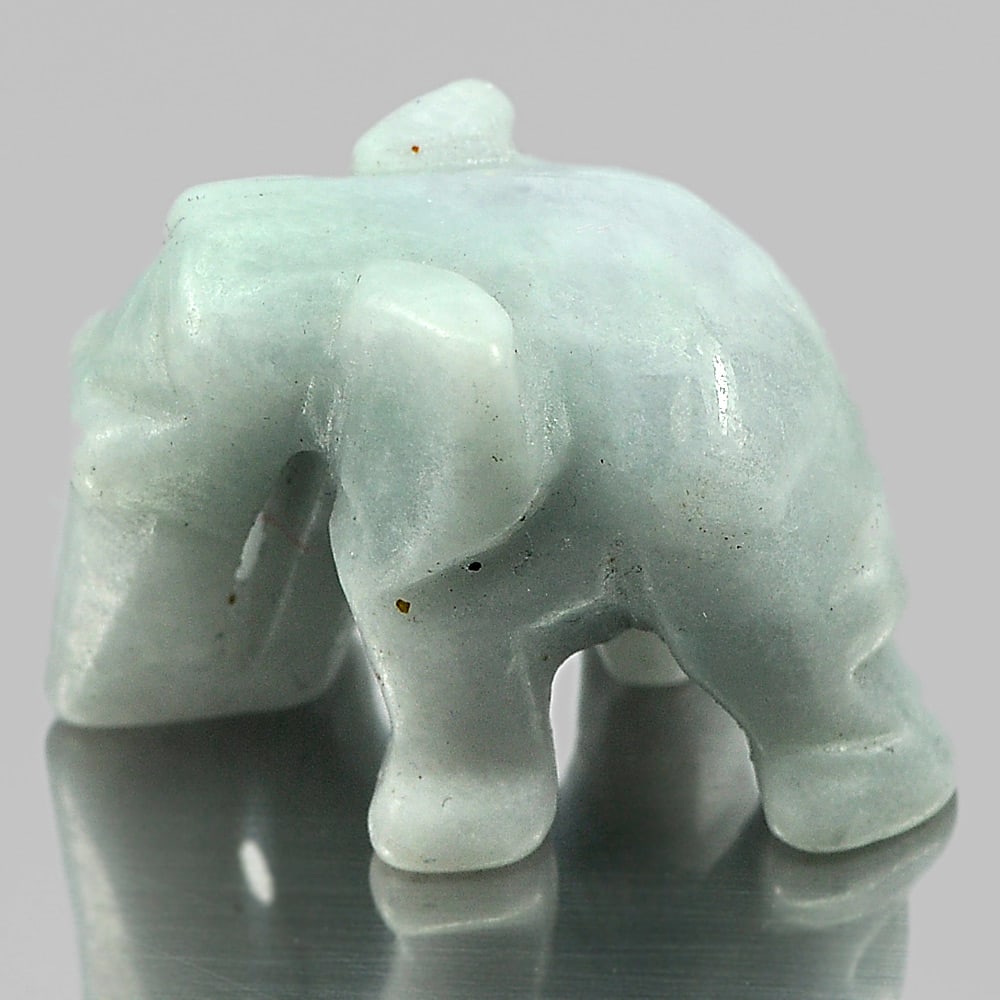 Natural Green White Jade 54.42 Ct. Elephant Carving 26 x 18 Mm Gemstone Unheated From Thailand: Product ID: 819812944 Product Name: Natural Jade Weight: 54.42 CT. Size: 26 x 18 x 16 MM. Shape: Elephant Carving Color: Green Clarity:Opaque Luster: Good Gems Origin: Thailand Treatment: Unheated Cry