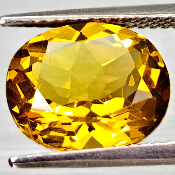 Natural Yellow Citrine 4.37 Ct. Oval Shape 11.6 x 9.7 Mm Gemstone From Brazil: Product ID: 801815127 Product Name: Natural Citrine Weight: 4.37 CT. Size: 11.6 x 9.7 x 6.7 MM. Shape: Oval Color: Yellow Clarity:VSI Luster: Good Gems Origin: Brazil Treatment: Unheated Crystal Struc