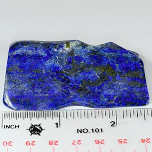 Natural Lapis Lazuli Rough 231.65 Ct. Unheated Gemstone Size 60 x 30 x 8.5 Mm.: Product ID: 818300849 / Product Name: Natural Rough / Weight: 231.65 CT. / Size: 60 x 30 x 8.5 MM. / Shape: Rough / Color: Royal Blue / Clarity:Opaque / Luster: Good / Gems Origin: Afghanistan / Treat