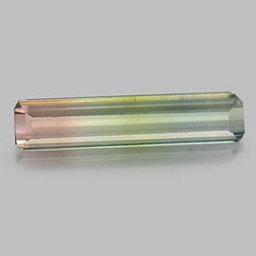 Natural Bi Color Tourmaline 1.25 Ct. VVS Octagon Shape 14.5 x 3.3 Mm. Unheated Gemstone From Nigeria (1 of 3)