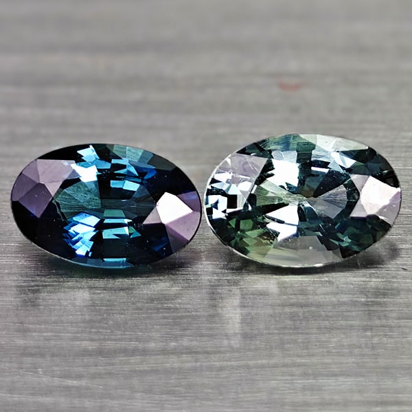 Natural Multi Color Songea Sapphire 1.00 Ct. 2 Pcs Oval Shape 6 x 4.1 Mm Gemstones From Tanzania (1 of 3)