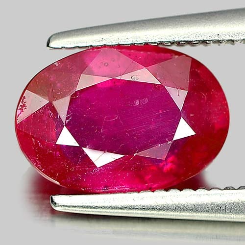 Natural Purplish Red Ruby 2.45 Ct. Oval Shape 9.3 x 6.5 Mm. Gemstone From Mozambique (1 of 3)