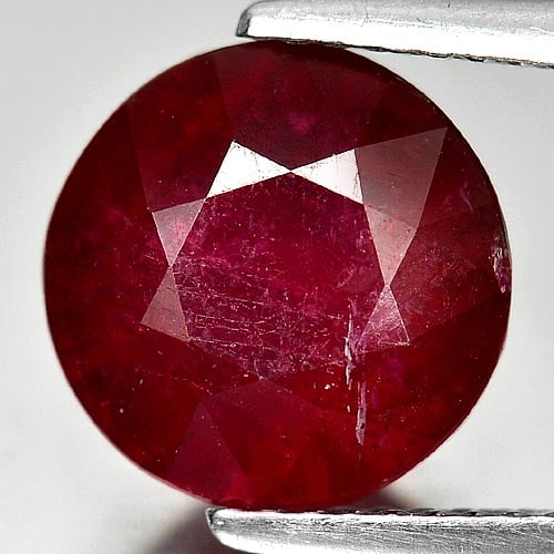Natural Purplish Red Ruby 5.48 Ct. Round Shape 9.9 Mm Gemstone From Madagascar (1 of 3)