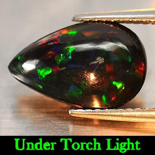 Natural Multi-Color Opal 2.51 Ct. Pear Cabochon Shape 13.4 x 8.6 Mm Gemstone From Austria (1 of 3)