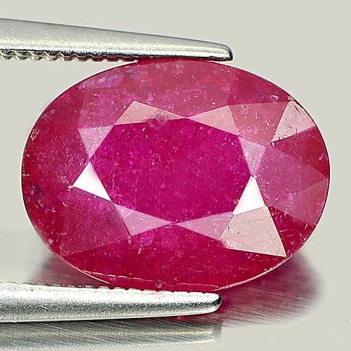 Natural Red Pink Ruby 5.03 Ct. Oval Shape 12.1 x 9.2 Mm Gemstone From Mozambique (1 of 3)