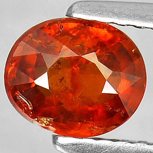 Natural Reddish Orange Spessartine Garnet 1.35 Ct. Oval Shape 6.8 x 5.7 Mm Gemstone from Nigeria: Product ID: 802916738 Product Name: Natural Spessartine Weight: 1.35 CT. Size: 6.8 x 5.7 x 3.7 MM. Shape: Oval Color: Reddish Orange Clarity:SI Luster: Good Gems Origin: Nigeria Treatment: Unheated Cr