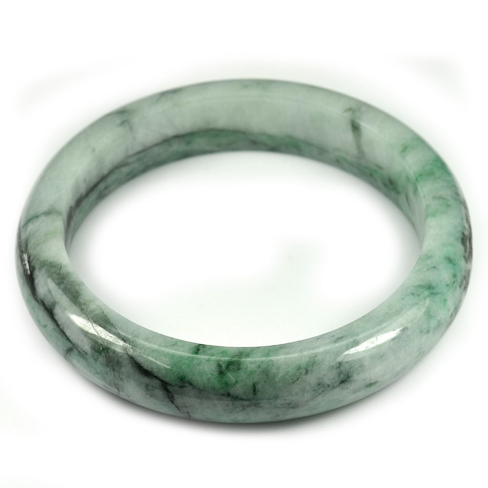 Natural Green Jade Bangle Size 78 x 61 x 13 Mm. 342.13 Ct. Gemstone Unheated: Product ID: 819815372 Product Name: Natural Jade Weight: 342.13 CT. Size: 78 x 61 x 13 MM. Shape: Round Color: Green Clarity:Opaque Luster: Good Gems Origin: Thailand Treatment: Unheated Crystal Struc