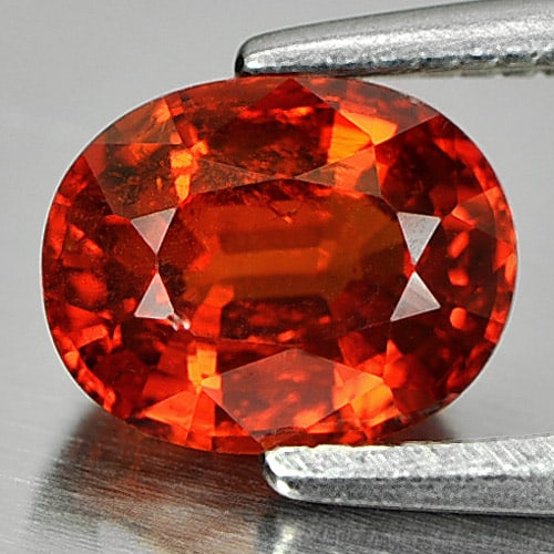 Natural Orange Spessartine Garnet 1.46 Ct. Oval Shape 6.9 x 5.5 Mm Gemstone From Nigeria (1 of 3)