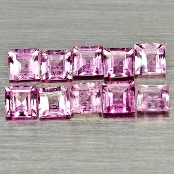 Natural Pink Sapphire 1.44 Ct. 10 Pcs Square Shape 2.8 Mm Gemstones From Madagascar (1 of 3)