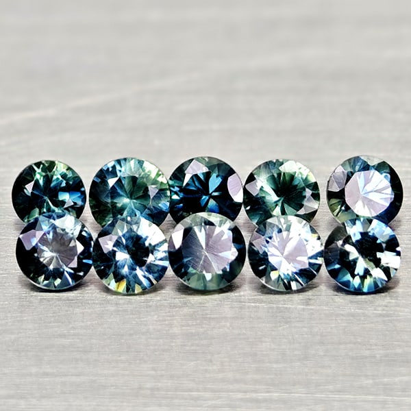 Natural Fancy Color Sapphire 1.28 Ct. 10 Pcs Round Diamand Cut 3.2 Mm Gemstones From Tanzania (1 of 3)