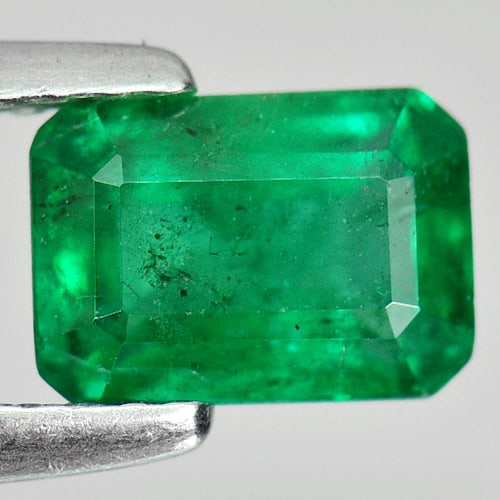 Certified Natural Green Emerald 1.19 Ct. Octagon Shape 7.21 x 5.09 Mm Gemstone From Columbia (1 of 4)