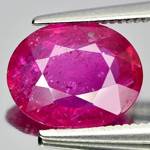 Natural Purplish Pink Ruby 2.67 Ct. Oval Shape 10 x 8 Mm. Gemstone From Mozambique (1 of 3)