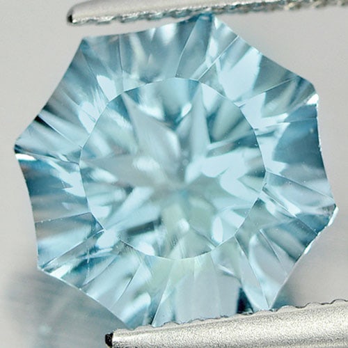 Natural Blue Topaz 4.78 Ct. Clean Fancy Cornflower Cut 10 Mm. Gemstone From Brazil (1 of 3)