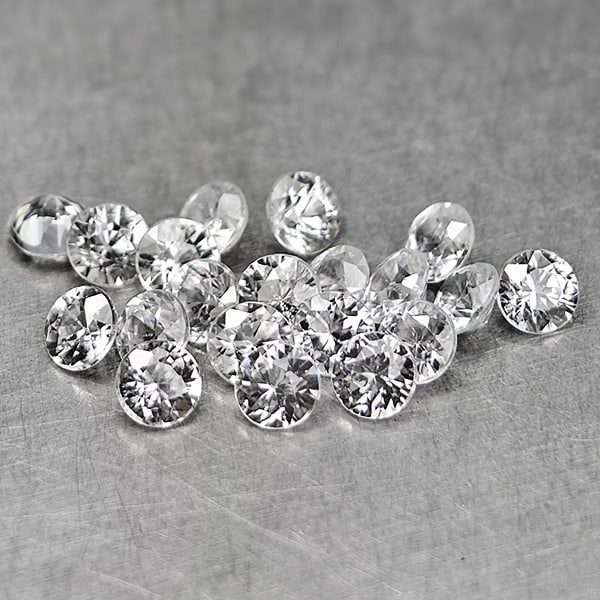 Natural White Zircon 2.00 ct. 20 Pcs Round Diamond Cut 2.6 Mm Gemstones From Cambodia: Product ID: 107705290 Product Name: Natural Zircon Weight: 2.00 CT. Size: 2.6 X 2.6 X 1.7 MM. Shape: Round Diamond Cut Color: White Clarity:Vvs - Vsi Luster: Good Gems Origin: Cambodia Treatment: Heat