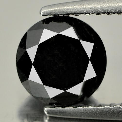 Natural Black Loose Diamond 2.08 Ct. Round Brilliant Cut 7.1 Mm. Diamond From Belgium: Product ID: 802102183 Product Name: Natural Enhanced Diamond Weight: 2.08 CT. Size: 7.1 x 7.1 x 5.7 MM. Shape: Round Brilliant Cut Color: Black Clarity:Opaque Luster: Good Gems Origin: Belgium Treatme