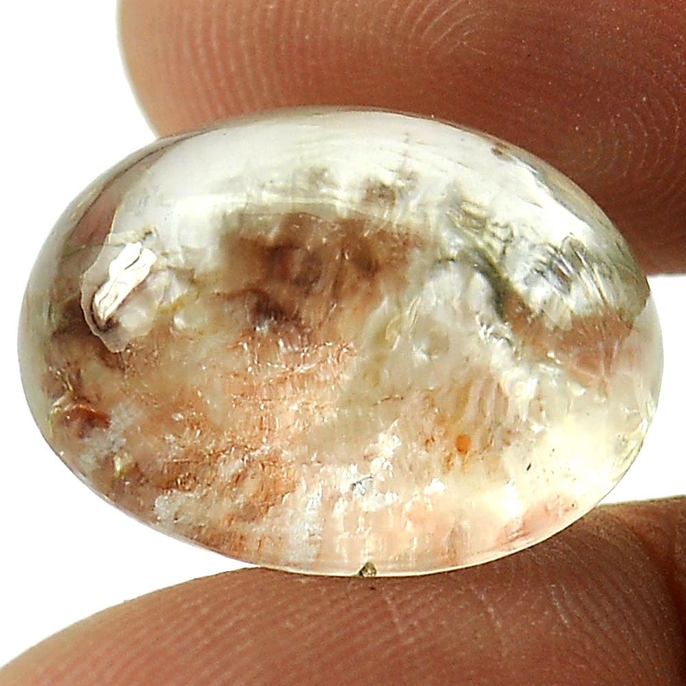 Natural Unheated Moss Quartz 19.50 Ct. Oval Cabochon Shape 18.6 x 15 Mm. Gemstone From Thailand: Product ID: 805529203 Product Name: Natural Quartz Weight: 19.50 CT. Size: 18.6 x 15 x 10.5 MM. Shape: Oval Cabochon Color: Multi-Color Clarity:Semi - Transparent Luster: Good Gems Origin: Thailand Tr