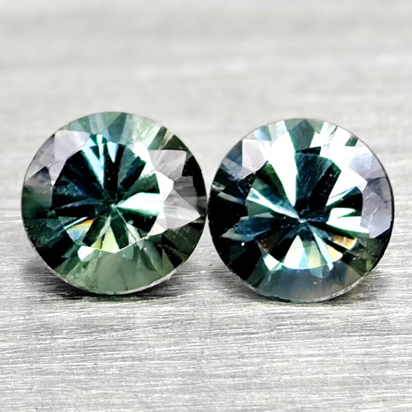 Natural Fancy Color Sapphire 0.34 Ct. 2 Pcs Round Diamand Cut 3.4 Mm Gemstones From Tanzania (1 of 3)