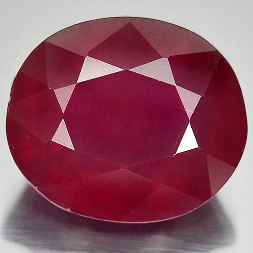 Natural Red Ruby 7.17 Ct. Oval Shape 11.7 x 10 Mm. Gemstone From Mozambique (1 of 3)