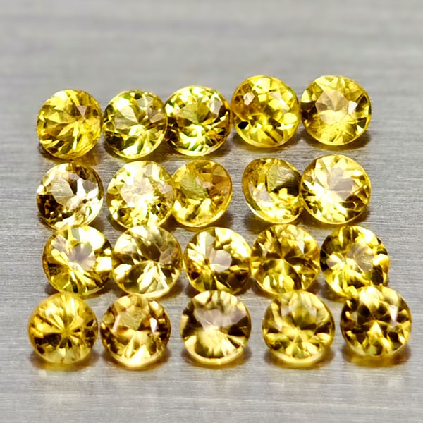 Natural Yellow Songea Sapphire 1.01 Ct. 20 Pcs Round Diamond Cut 2.1 Mm Gems (1 of 3)