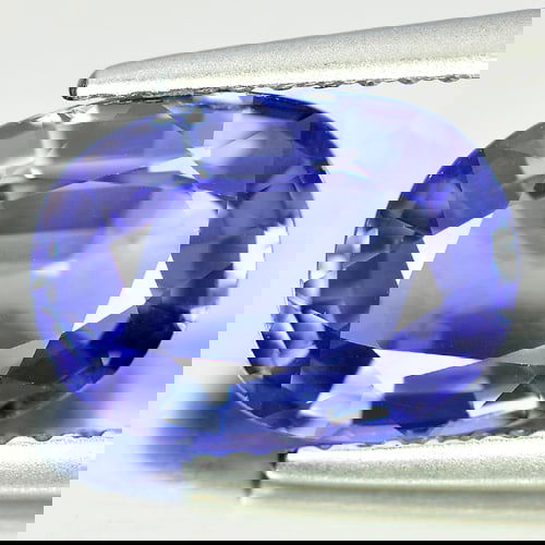 Certified Natural Violetish Blue Tanzanite 2.88 Ct. Clean Oval Shape 10.45 x 7.72 Mm. Gemstone From (1 of 4)