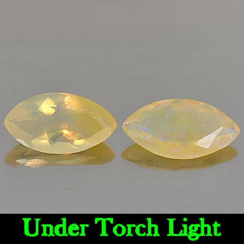 Natural Multi Color Opal 1.86 Ct. 2 Pcs. Marquise Shape 11.8 x 6.3 Mm. Gemstone (1 of 3)