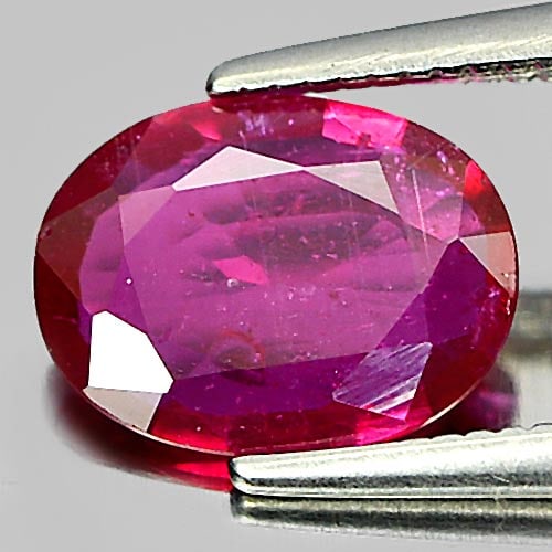 Natural Purplish Pink Ruby 1.35 Ct. Oval Shape 9.1 x 6.9 Mm. Gemstone From Mozambique (1 of 3)