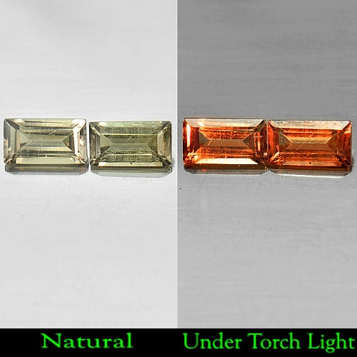 Natural Color Change Garnet 1.05 Ct. Matching Pair Baguette Shape 6 x 3.2 Mm Gemstone From Nigeria (1 of 3)