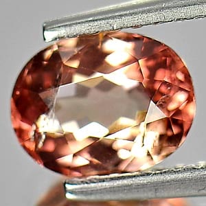 Natural Pinkish Orange Tourmaline 1.22 Ct. Oval Shape 7.4 x 5.7 Mm. Gemstone From Nigeria (1 of 3)